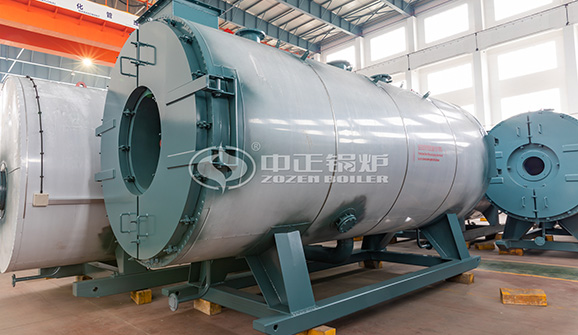 建材廠10噸高效WNS系列三回程燃氣蒸汽鍋爐項目
